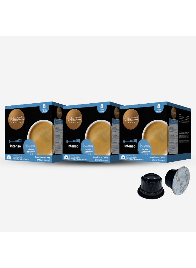 Dallaspresso Intenso Americano Capsules Pack of 3 – Dolce Gusto Compatible, Strong & Bold Coffee Blend - Image 1